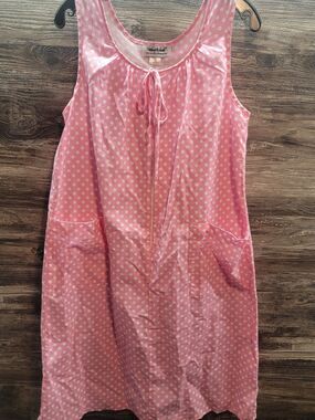 Vtg 90s House Dress, Pink Polka Dot  Anthony Richards, Small, Lounge, Comfy